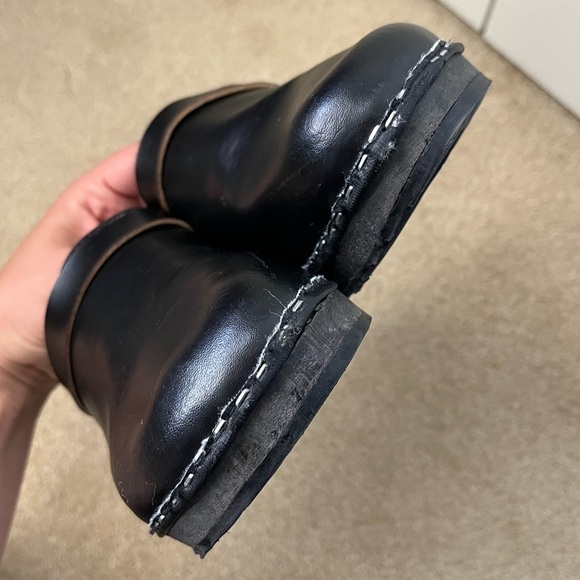 Vintage Torpatoffeln Original Swedish Clog Black Leather Wood 42 - Picture 7 of 9